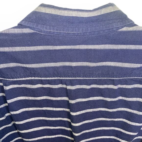 American Eagle Outfitters Dress Shirt Men’s Size Medium Blue Striped Prep Fit LS - Picture 9 of 12